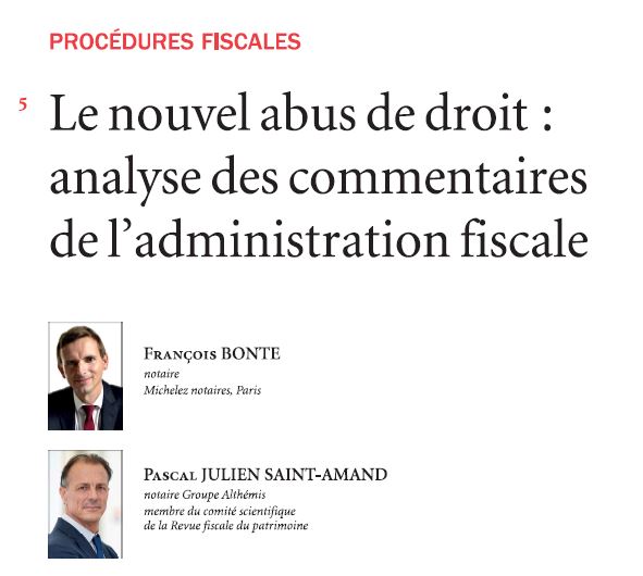 Le nouvel abus de droit Althémis